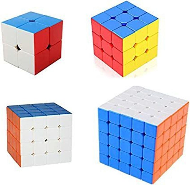 mayank & company cube combo set of 2x2 3x3 4x4 5X5 High Speed Stickerless Puzzle toy for kids  (1 Pieces)
