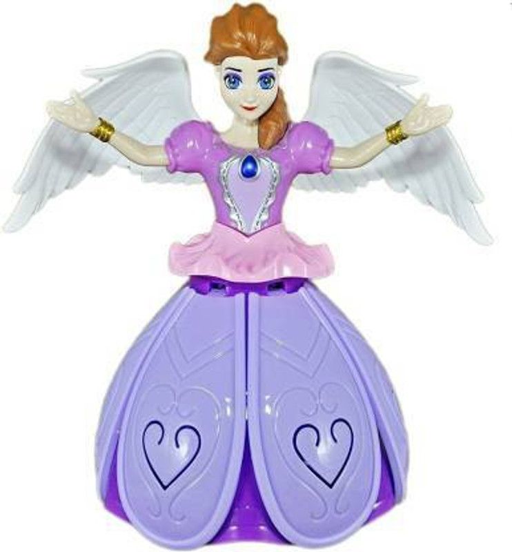 Digital Comm Cute Princess Dancing Doll & Rotating Angel Girl Flashing Lights with Music Gift Toy For Kids,Baby ,Childrens. (Multicolor)  (Multicolor)