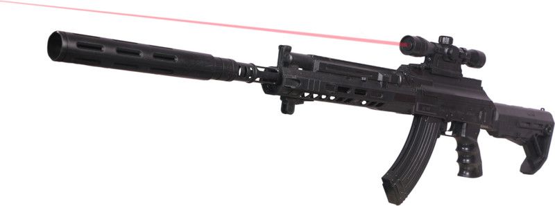 lepape 90 cm long PUBG gun with bb bullets laser light Darts & Plastic Bullets  (Black)