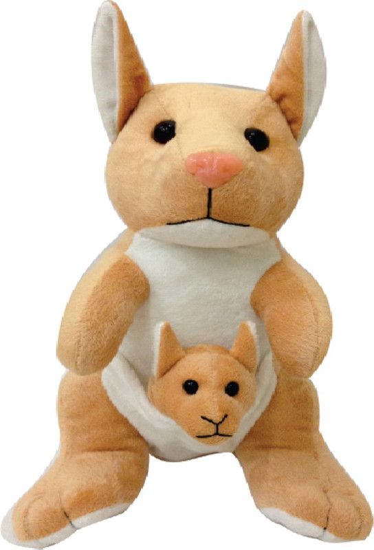 Miss & Chief Kangaroo With Baby Teddy Bear Soft Stuff Toy 30 Cms - 30 cm  (Brown)