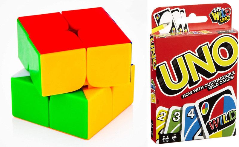 PRAYOSHA ENTERPRISE Cube 2x2 and Uno card  (2 Pieces)