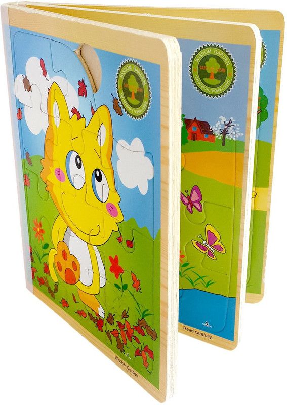 CrazyCrafts Wooden 3D Book Jigsaw Puzzle (6-in-1 & 66 Pieces) Montessori play set | Early Educational Toys for Toddlers Kids 2 Years + (Random Designs) (1 Pieces)  (1 Pieces)