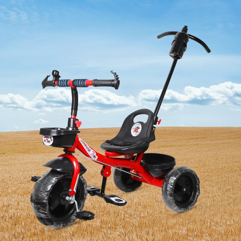 Stepupp STP G RED HANDLE BACK AND FRONT BASKET FOR KIDS-07 Tricycle  (Red)