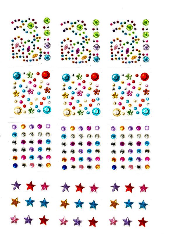 KHUSHA CREATIONS Colourful Stud Stickers Basket/ Multicolor Stickers for art and craft, phone cover designing, scrapbook, kids, posters and DIY