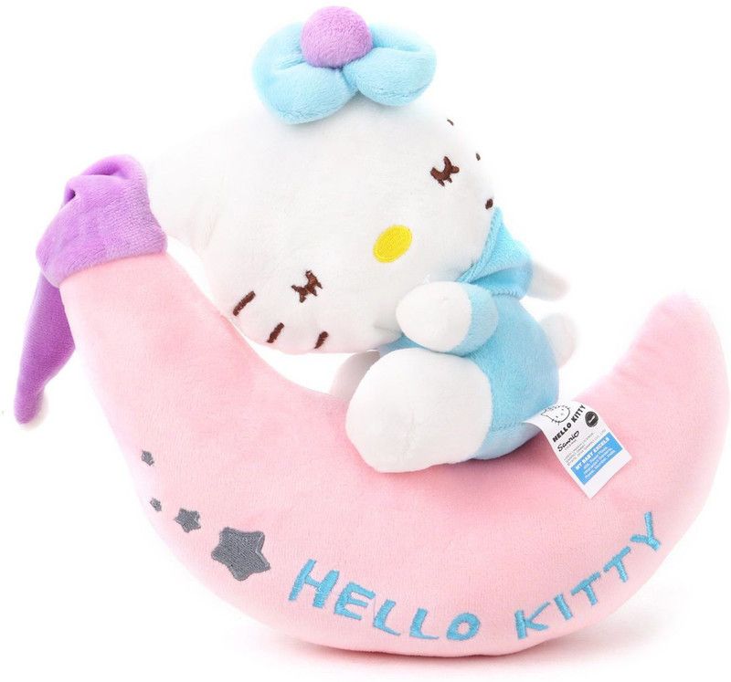 HELLO KITTY light Blue colour with Moon Plush 30 cm - 30 cm  (Multicolor)