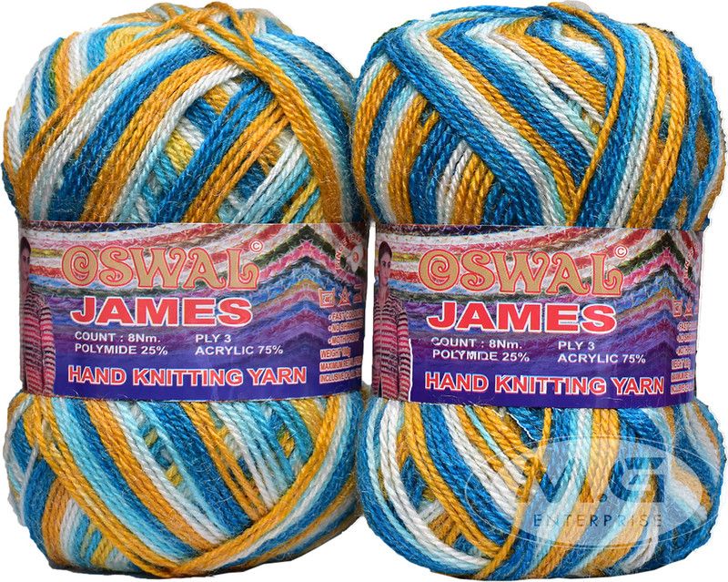 Simi Enterprise Oswal James Knitting Yarn Wool, Teal mix Ball 600 gm Best Used with Knitting Needles, Crochet Needles Wool Yarn for Knitting. By Oswa D SM-EE