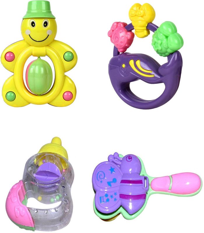 DINAARKAN MUSICAL RATTLE TOY SET OF 4 PIECES FOR INFANTS AND TODDLERS Rattle  (Multicolor)