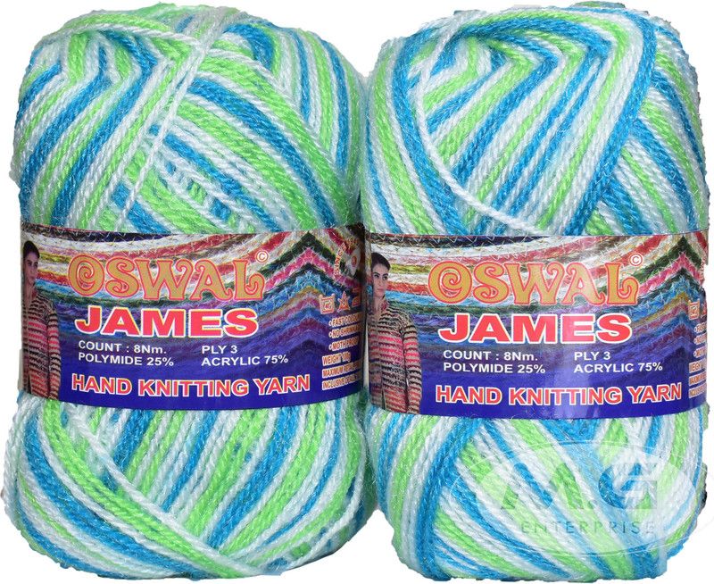 Simi Enterprise Oswal James Knitting Yarn Wool, Parrot Teal Ball 700 gm Best Used with Knitting Needles, Crochet Needles Wool Yarn for Knitting. By Oswa O SM-PP