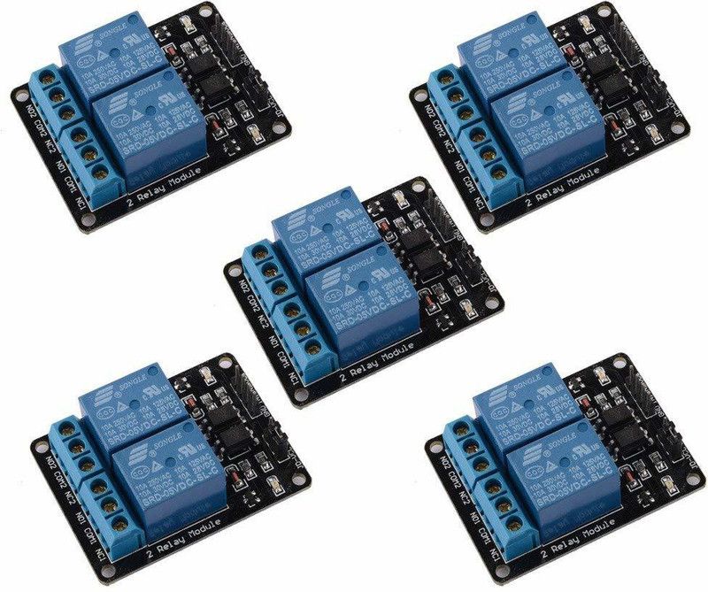 REES52 5PCS 2 Channel DC 5V Relay Module with Optocoupler Low Level Trigger Expansion Board for Arduino UNO R3 MEGA 2560 1280 DSP ARM PIC AVR STM32 Raspberry Pi Micro Controller Board Electronic Hobby Kit