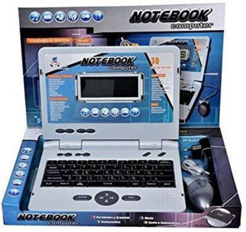 kk creation Fun Activities & Games Fun Laptop Notebook Computer Toy for Kids Educational Kids Laptop/Notebook/ Computer with Fun Activities with music keyboard Blue-Grey _Include Mouse & Adapter  (Multicolor)