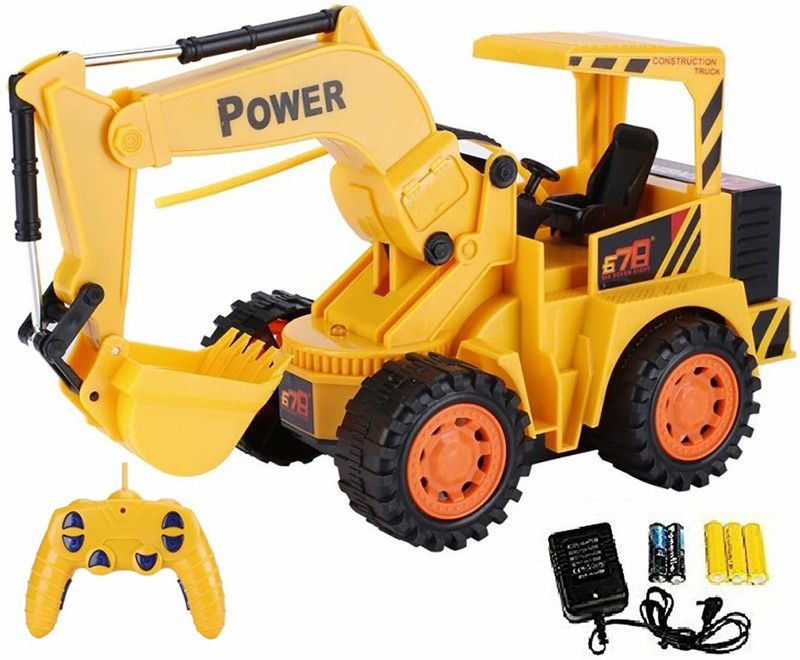 Webby Remote Control & LED Lights JCB Truck, Yellow  (Multicolor)