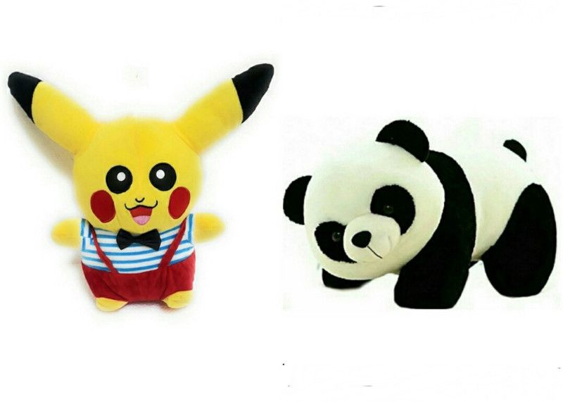 soniya enterprises Pikachu-35cm and panda - 35 cm  (Yellow, Black)