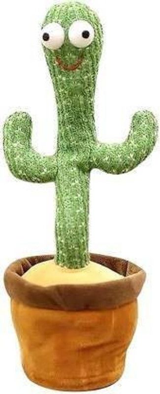 FASTFRIEND Talking Cactus Toy Cute Face Big Eyes Cactus Plush Toy Talk-Back Repeat Mimic a  (Green)