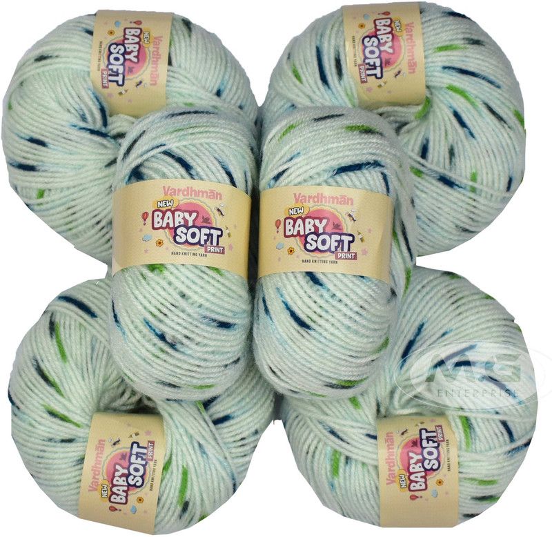KNIT KING 100% Acrylic Wool Mehndi Pista (Pack of 14) Baby Soft Wool Ball Hand knitting wool / Art Craft soft fingering crochet hook yarn, needle knitting yarn thread dyed â€¦ -G
