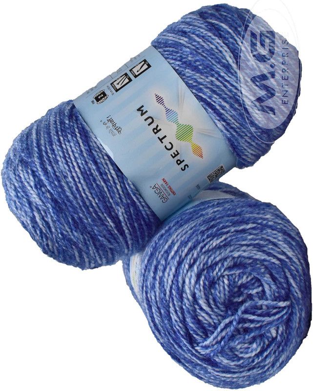 Simi Enterprise Spectrum Carbon Blue (500 gm) Wool Ball Hand knitting wool / Art Craft soft fingering crochet hook yarn, needle knitting , With Needle.- V SM-WW