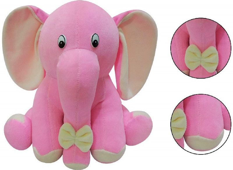 Liquortees Beautiful Pink Elephant Soft Toys Stuffed Animal Plush Toys - 25 cm  (Pink)