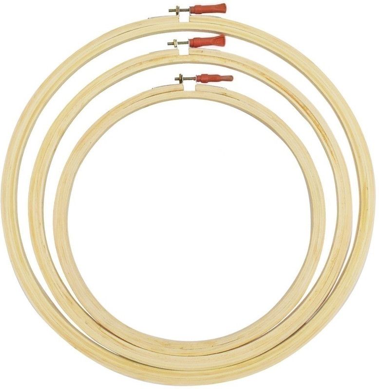 rawzone Wooden Embroidery Hoop Ring Frame Premium For Crafters (6,9,12 Inches)