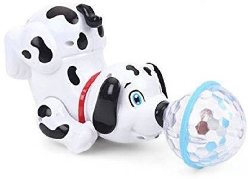 ASHA Dancing Dog with Music Flashing Lights  (White)