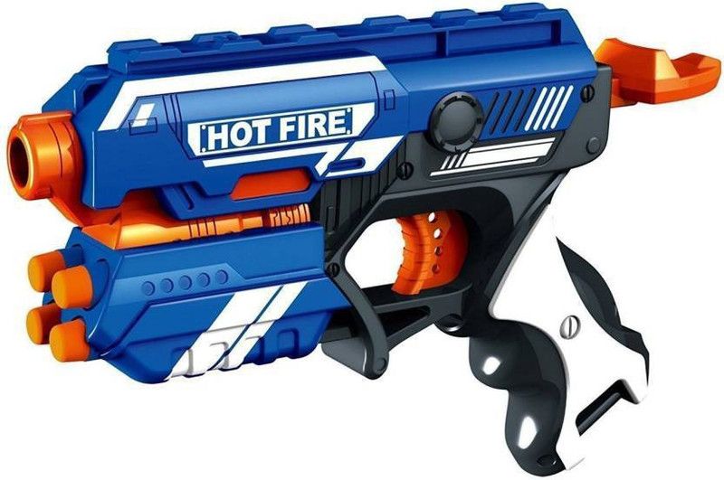 Orange Wire Blaze Storm Soft Bullet Gun, 10 Darts Included (Blue) Guns & Darts  (Blue)