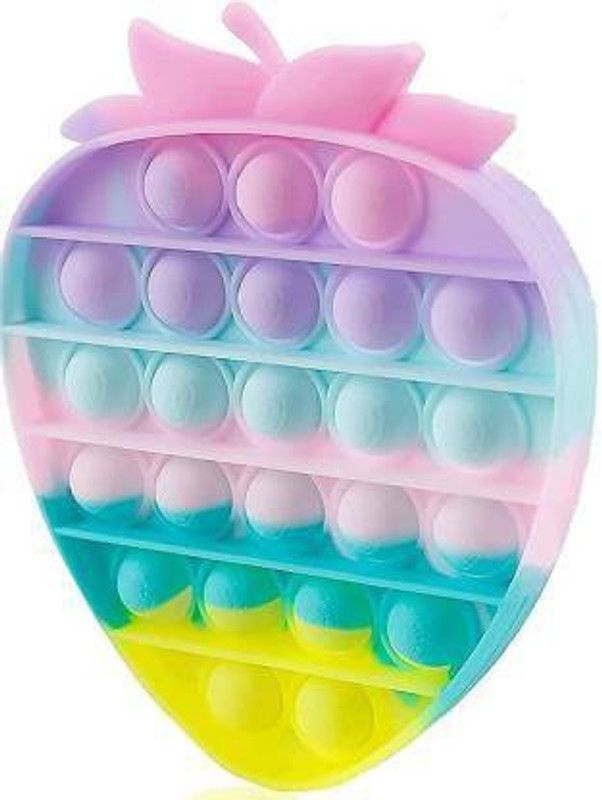 Classic deal pop it4u Dlx- Push Pop Bubble Sensory Fidget Toy, Stress Relief and Anti-Anxiety Tools It Silicone -Relief Items Popper Educational ADHD Special Needs ,Set its pop it Toys (Strawberry) Gag Toy