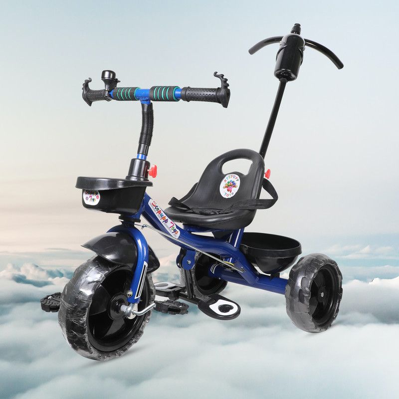 Stepupp STEPUP BABY TRICYCLE WITH BASKET AND PARENT HANDLE DARK BLUE COLOUR FOR KIDS STP G DARK BLUE HANDLE FRONT AND BACK BASKET FOR TODDLERS-05 Tricycle  (Multicolor)