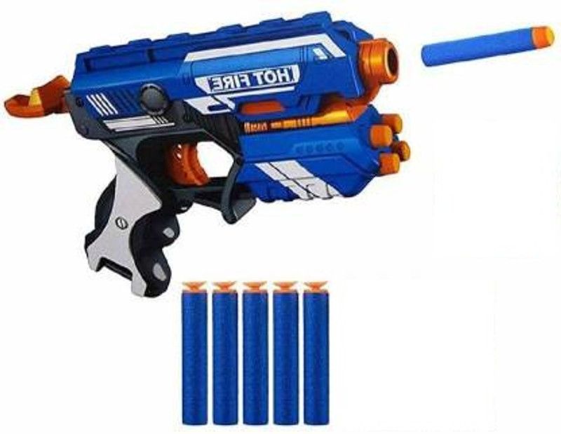 Sandiksha ArohiStore Manual Soft Bullet Shooting Gun Toy with 10 Safe Foam Dart for Kids Guns & Darts  (Multicolor)