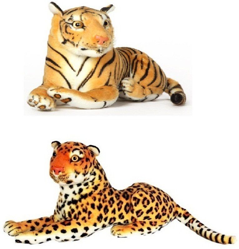 VRV Wild Animal Cheetah and Tiger - 17 cm  (Multicolor)