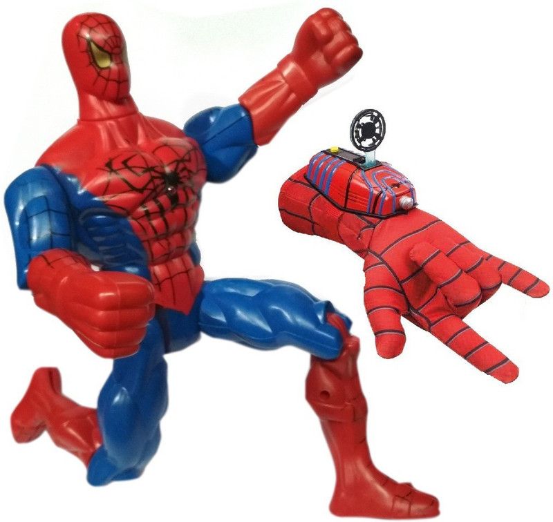 HALO NATION AVENGERS Infinity War 13-Inch Spectacular SpiderMan Action Figure with Hand Gloves and Disc Launcher Set for kids  (Red)