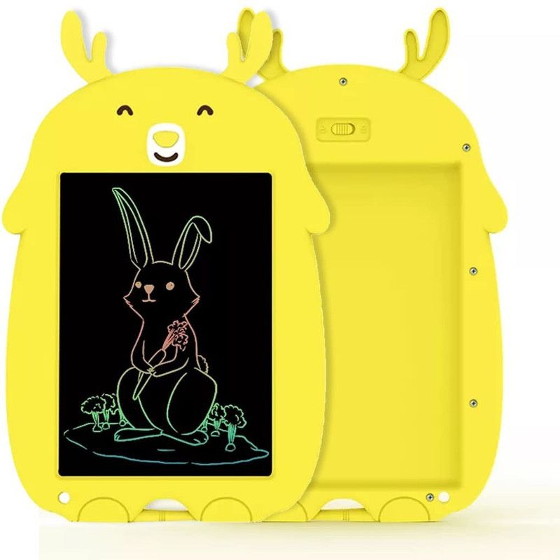 Wembley Deer LCD Writing Pad Tablet 9" Reusable Tab with Colorful Letters Graphic Tablet  (Yellow)
