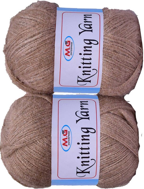 M.G Enterprise Knitting Wool Yarn, Soft Fancy Feather Wool chocolate 300 gm- Art-HFC