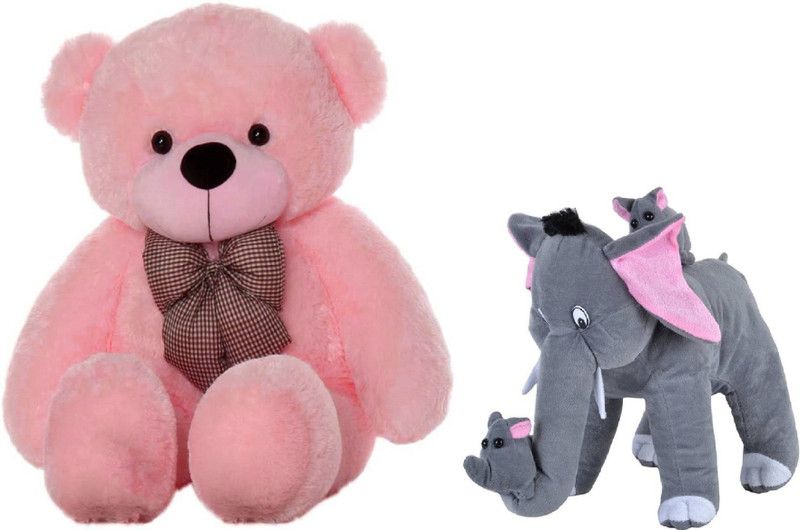 Click4Good Long Cute Pink Teddy Bear With Soft 40 Cm - 90.0149999999999 cm  (Multicolor)