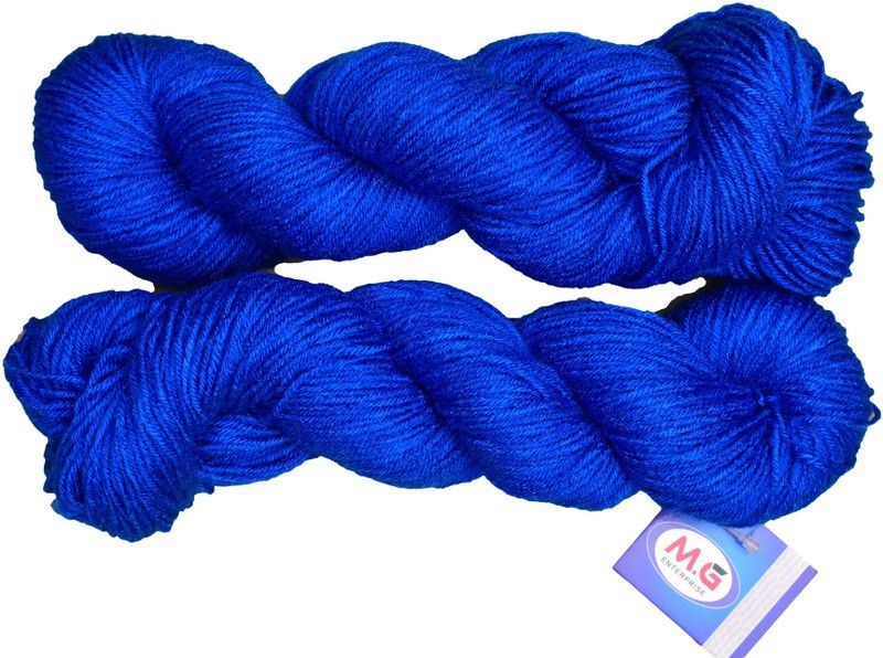 KNIT KING Tin Tin Deep Blue (200 gm) Wool Hank Hand knitting wool / Art Craft soft fingering crochet hook yarn, needle knitting yarn thread dyed