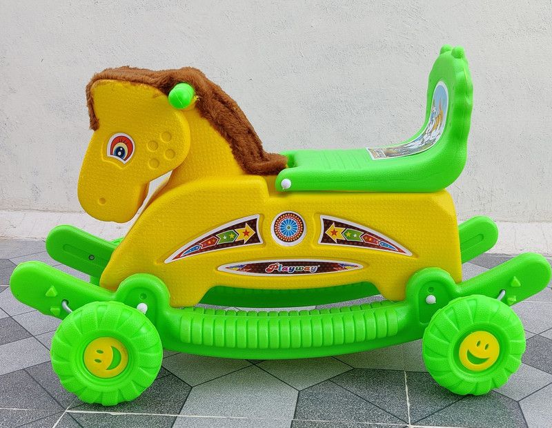 oh baby BABY BABY PLASTIC chetak HORSE WITH ROCKING FUNCTION AND RUNNING RIDE ON WITH AMAZING COLOR (assembly videohttps://www.youtube.com/watch?v=7AacYo9_xIQ) FOR YOUR KIDS FGTY-GHYT-.058O;IO52259K---08  (Multicolor)