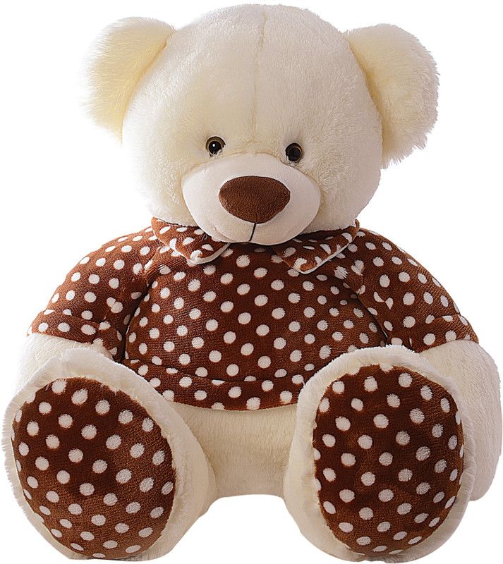 Dimpy Soft Dotted Bear - 45 cm  (White)