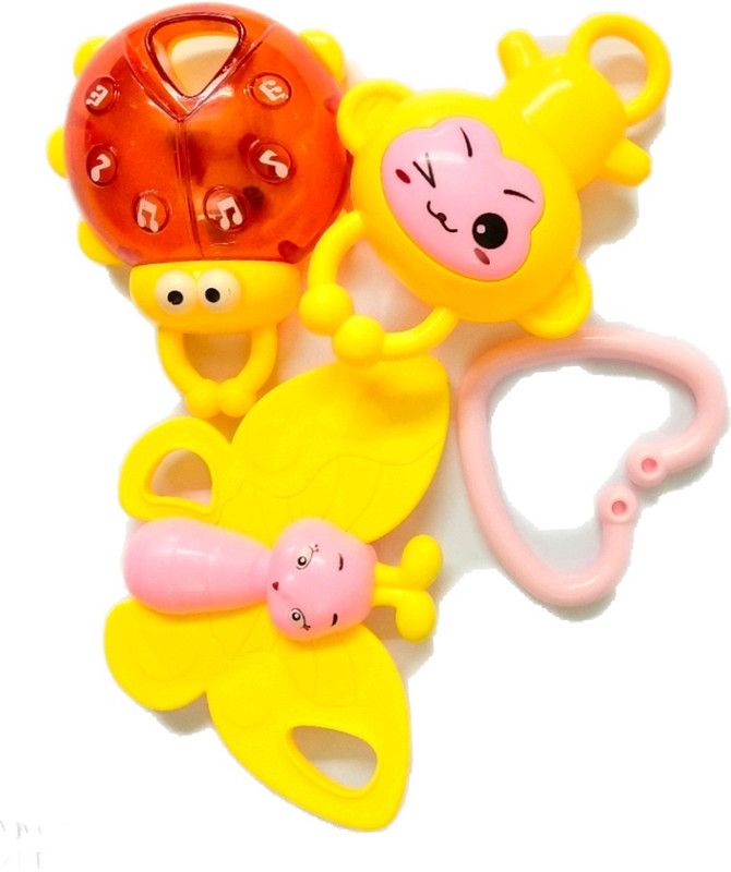 ClueSteps Baby Rattle for Small Infants Set of 3 Pieces Yellow in Color Rattle  (Multicolor)