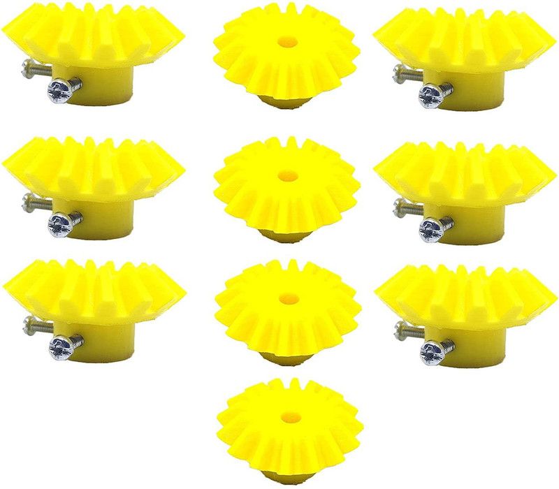 INVENTO 10pcs 3D Printed Plastic Bevel Gear 16 Teeth, 43mm dia, 10mm Width, 5mm hole for DIY Projects Automotive Electronic Hobby Kit