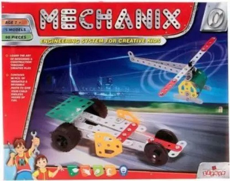 Anushka Toys Mechanix 0 Edition Metal Extra Fun Pieces Motor Skill Development Kit for kids  (Multicolor)