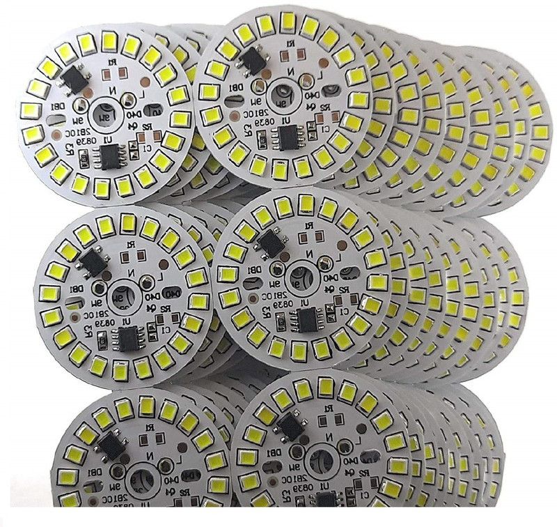 NHR 20pcs Circle 9 Watt Direct On Board LED Bulb Raw Material White Color Electronic Components Electronic Hobby Kit
