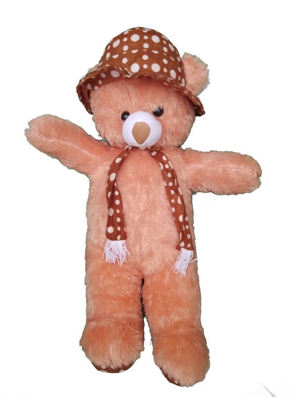 nafil Teddy Bear with Cap and Scarf - 70 cm  (Brown)