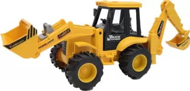 Mikki Tikki Excavator Construction Engineering Friction Power Wheels Toy for Kids 2 IN 1 JCB  (Yellow, Pack of: 1)