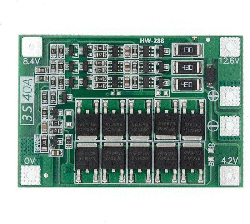AROIDE 3S BMS 40A 11.1V 12.6V 18650 Li-Po Li-Ion Lithium BMS Protection Board Circuit Module Electronic Components Electronic Hobby Kit