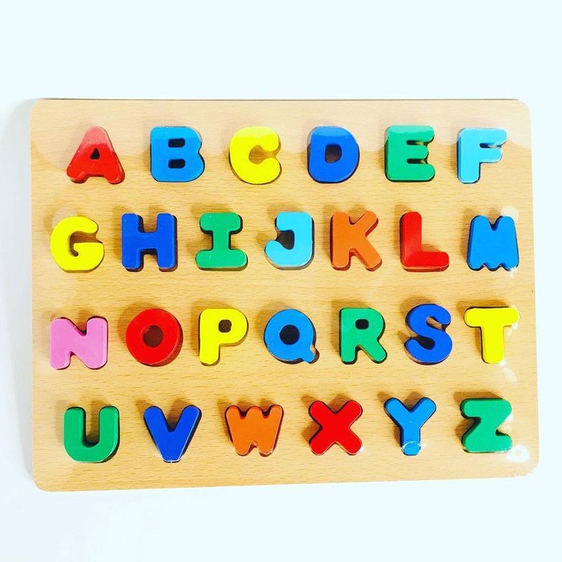 pickatoy Pickatoys Wooden English Alphabets and Color Learning Educational Board for Kids, A to Z English Alphabets Puzzle  (Multicolor)