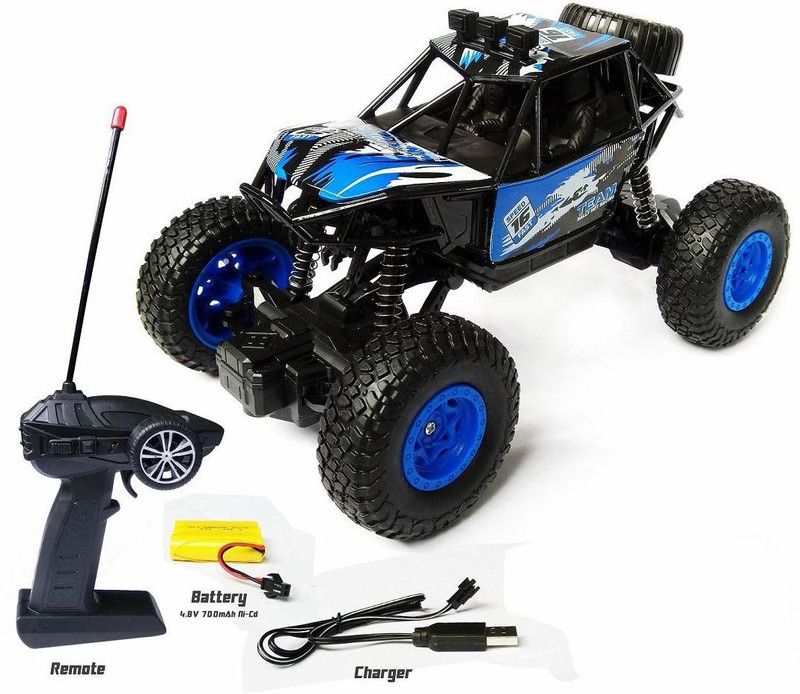 NIYAMAT 1:20 Powerful Rechargeable Battery 2.4 Ghz Rock Crawler Monster Truck 4x4 High Speed Remote Control Cars for Kids  (Blue)