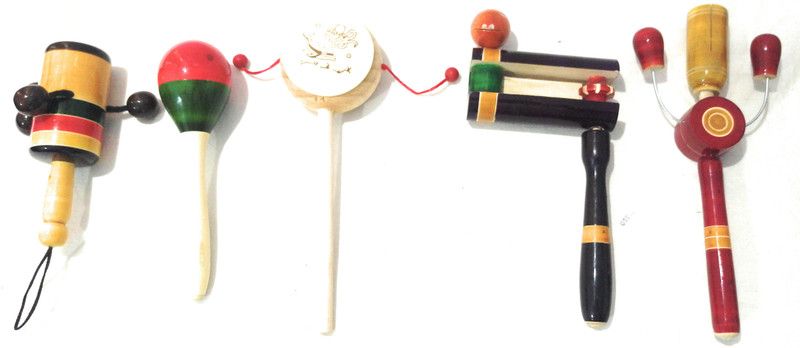 Crafts India Handcrafted Wooden Rattle Set 5 pcs Rattle  (Multicolor)