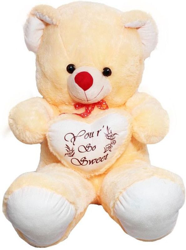 GN Enterprises 5 feet Teddy with Heart GN_04 - 152 cm  (Cream)