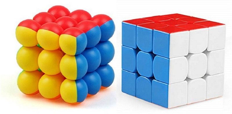 Nabhya High Speed Magic Cube Combo Set of 2 (Stickerless 3X3 & 3X3 Bubble Cube) Puzzle Brainstorming Game Toy  (2 Pieces)