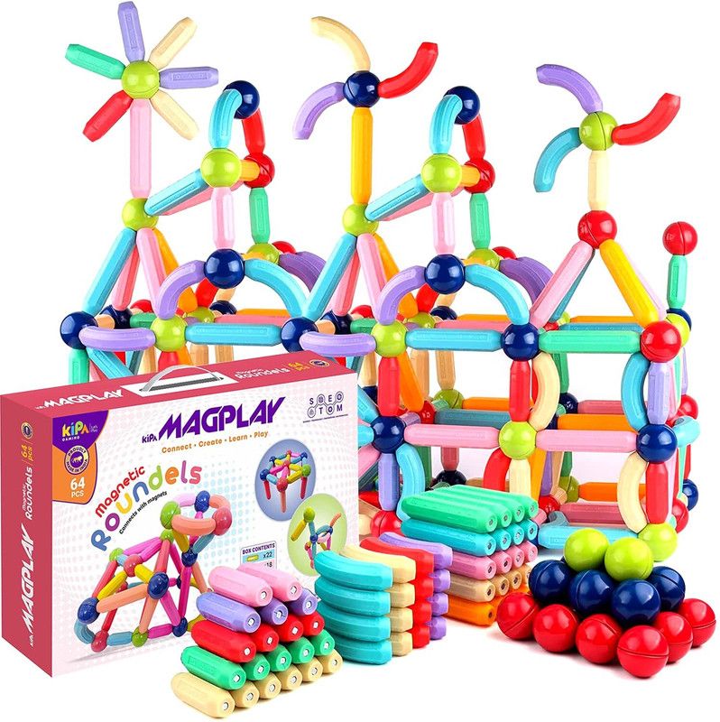 KIPA GAMING MADE IN INDIA Magnetic Sticks 64pcs Building Blocks for Kids  (Multicolor)