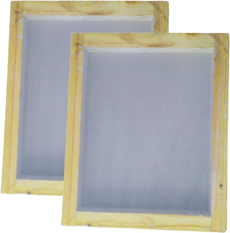 RM 2 Pieces 10X12 Inch Wooden Screen Printing Frame with Attached 110 White Mesh  (Brown)