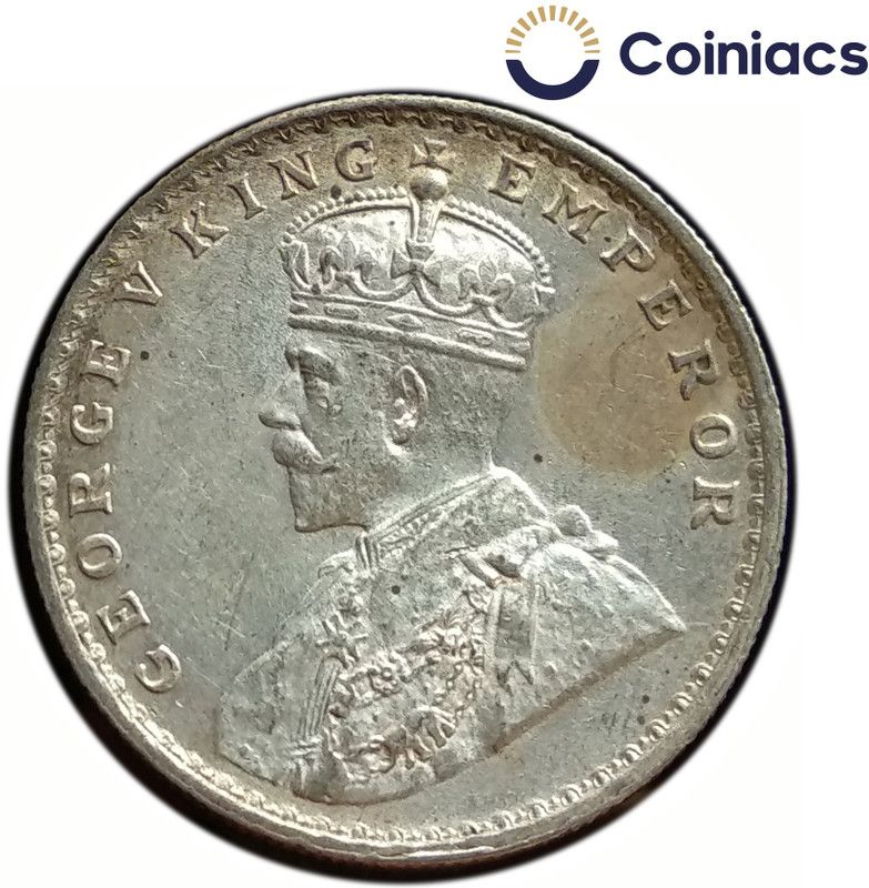 COINIACS Scarce One Rupee - George V King & Emperor (1912-1920) Silver Coin, British India Uniform Coinage, 11.6 Gms Weight, Authenticity Assurance Medieval Coin Collection  (1 Coins)