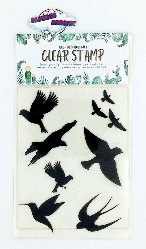 CLOUDED HOBBIES FLYING birds Clear Photo Polymer Stamp Set for DIY Greeting Card Making, Scrap booking, Paper craft & Décor 4.5x6 in